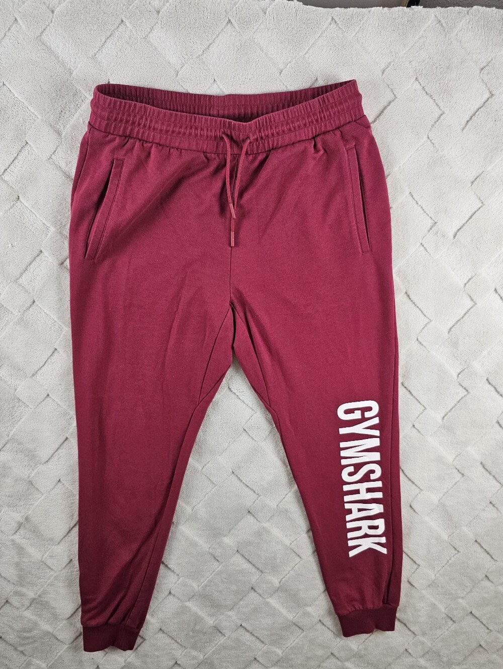 Gymshark Jogger Pants Mens Medium Red White Logo Gym Yoga